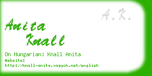 anita knall business card